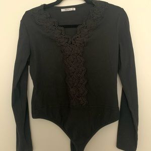 Long Sleeve Black Bodysuit